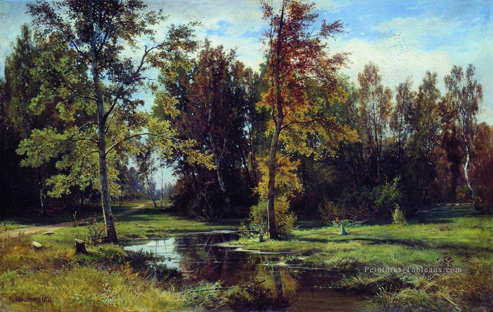 forêt de bouleaux 1871 paysage classique Ivan Ivanovitch Peintures à l'huile